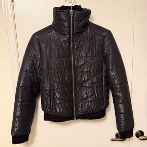 Vintage Armani Exchange Shiny Black Puffer Jacket